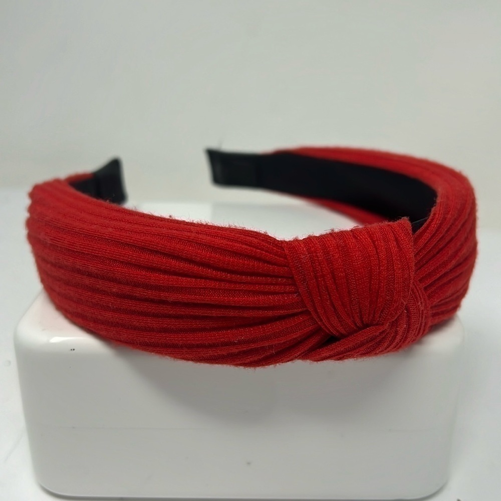 Red Fabric Top Knot Headband